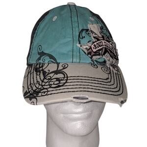 Roger Creager Hat Unisex Black/ Light Blue adjustgable
